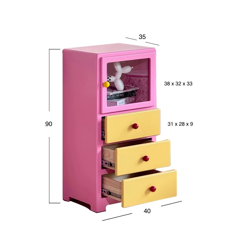 ColorPop Storage Cabinet with Glass Display
