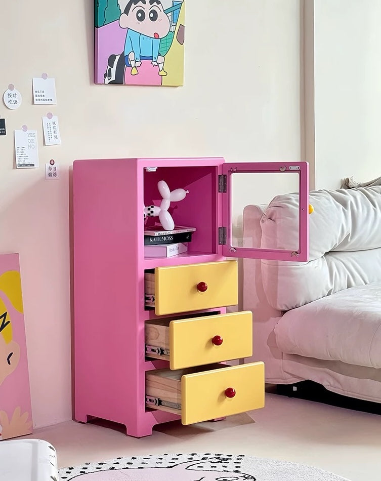 ColorPop Storage Cabinet with Glass Display