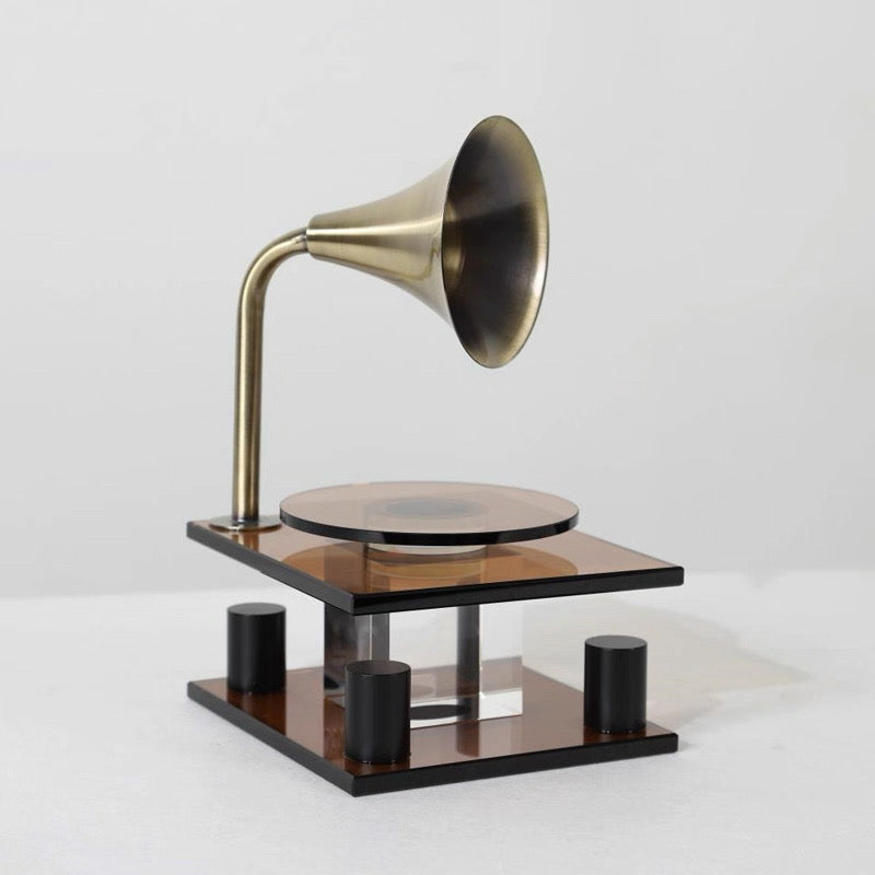 Crystal Mosaic Gramophone-Inspired Decorative Piece
