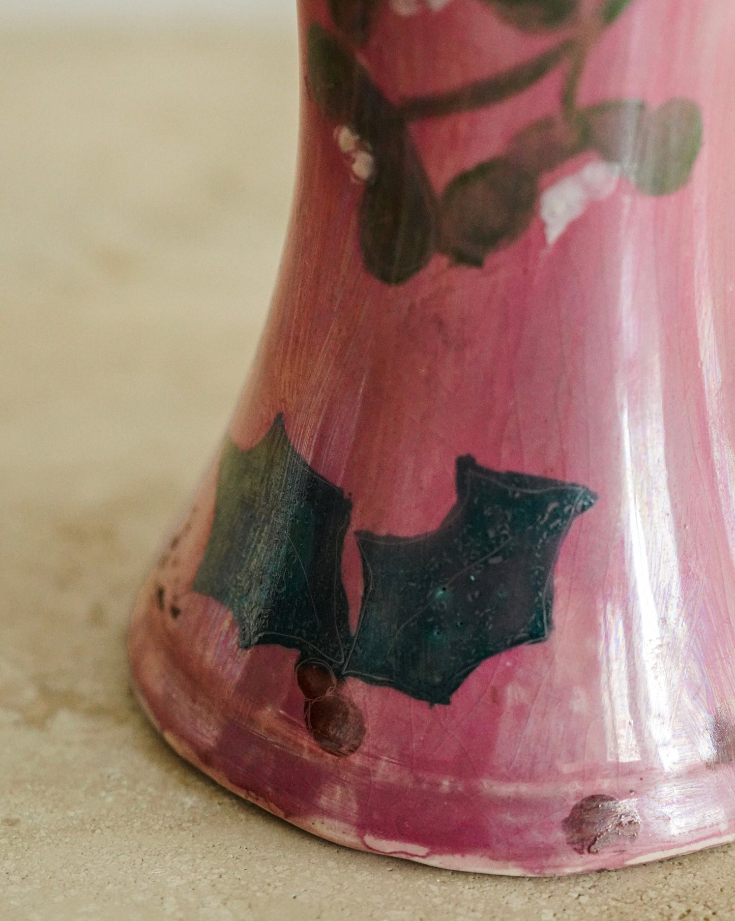 Lise B Moorcroft Signed Hand-Painted Pink Ceramic Vase