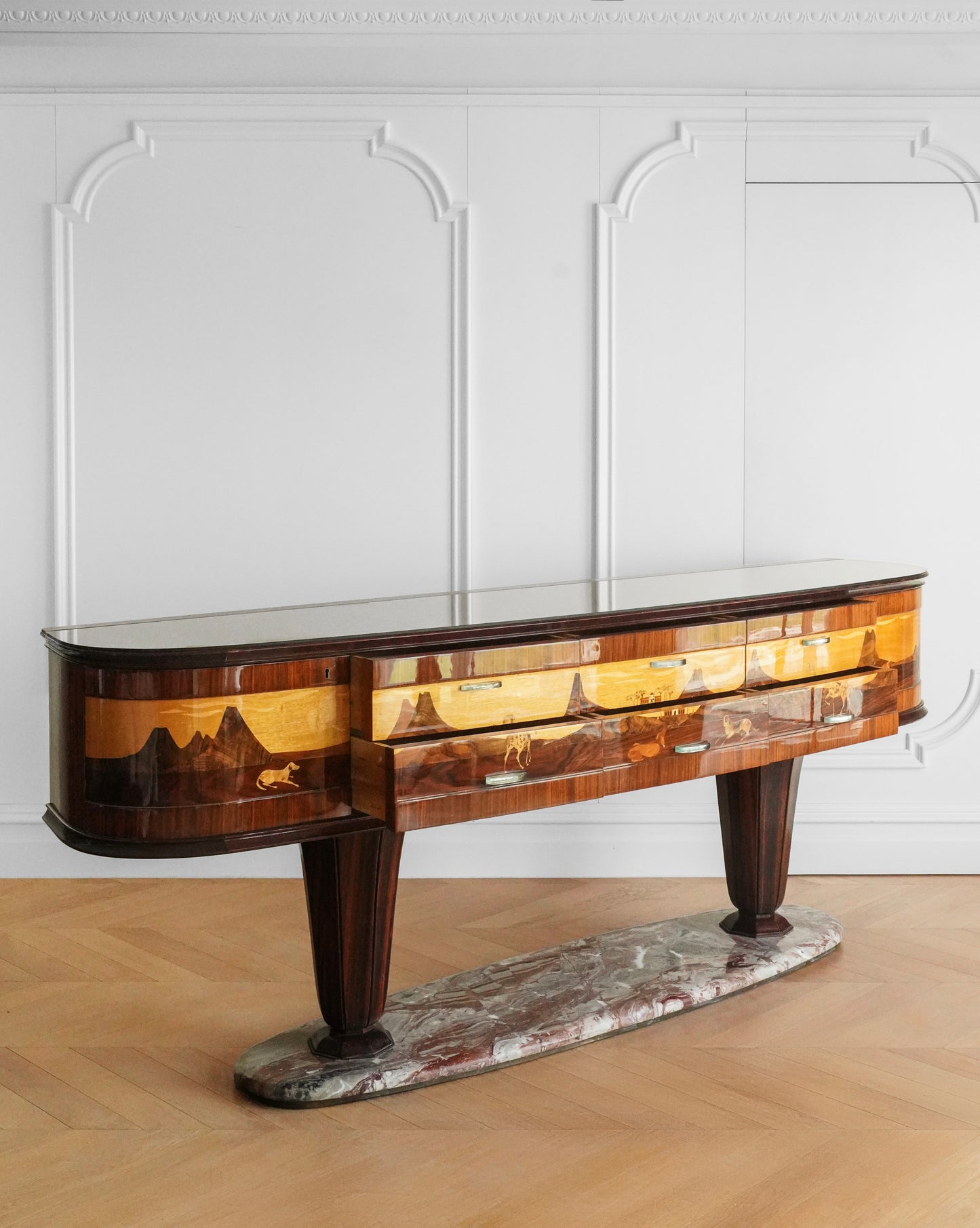 Vittorio Dassi Art Deco Marble Base Sideboard
