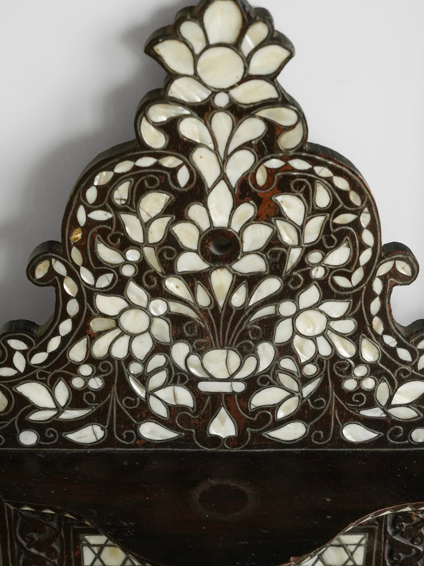 Early 20th Century Syrian Mother-of-Pearl Inlaid Wall Shelf