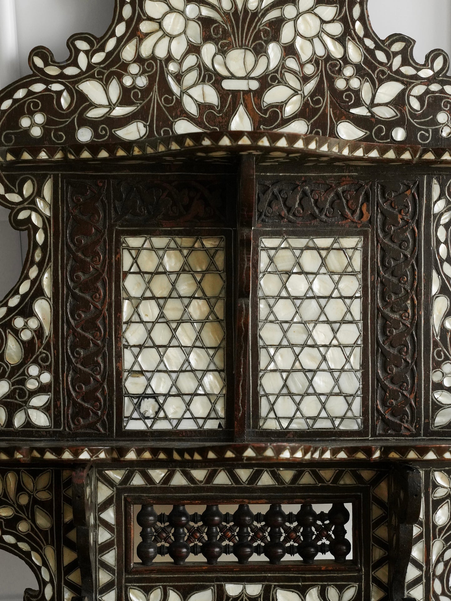Early 20th Century Syrian Mother-of-Pearl Inlaid Wall Shelf