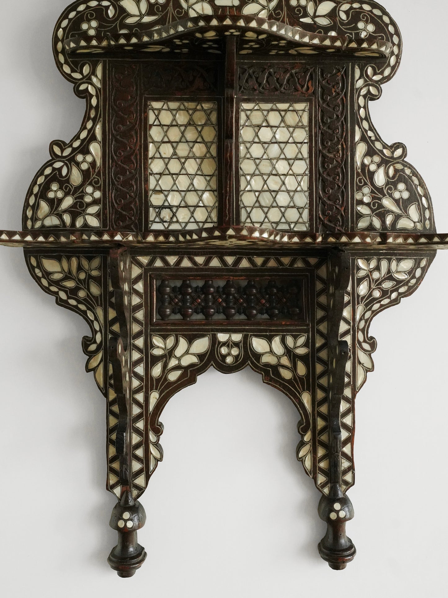 Early 20th Century Syrian Mother-of-Pearl Inlaid Wall Shelf