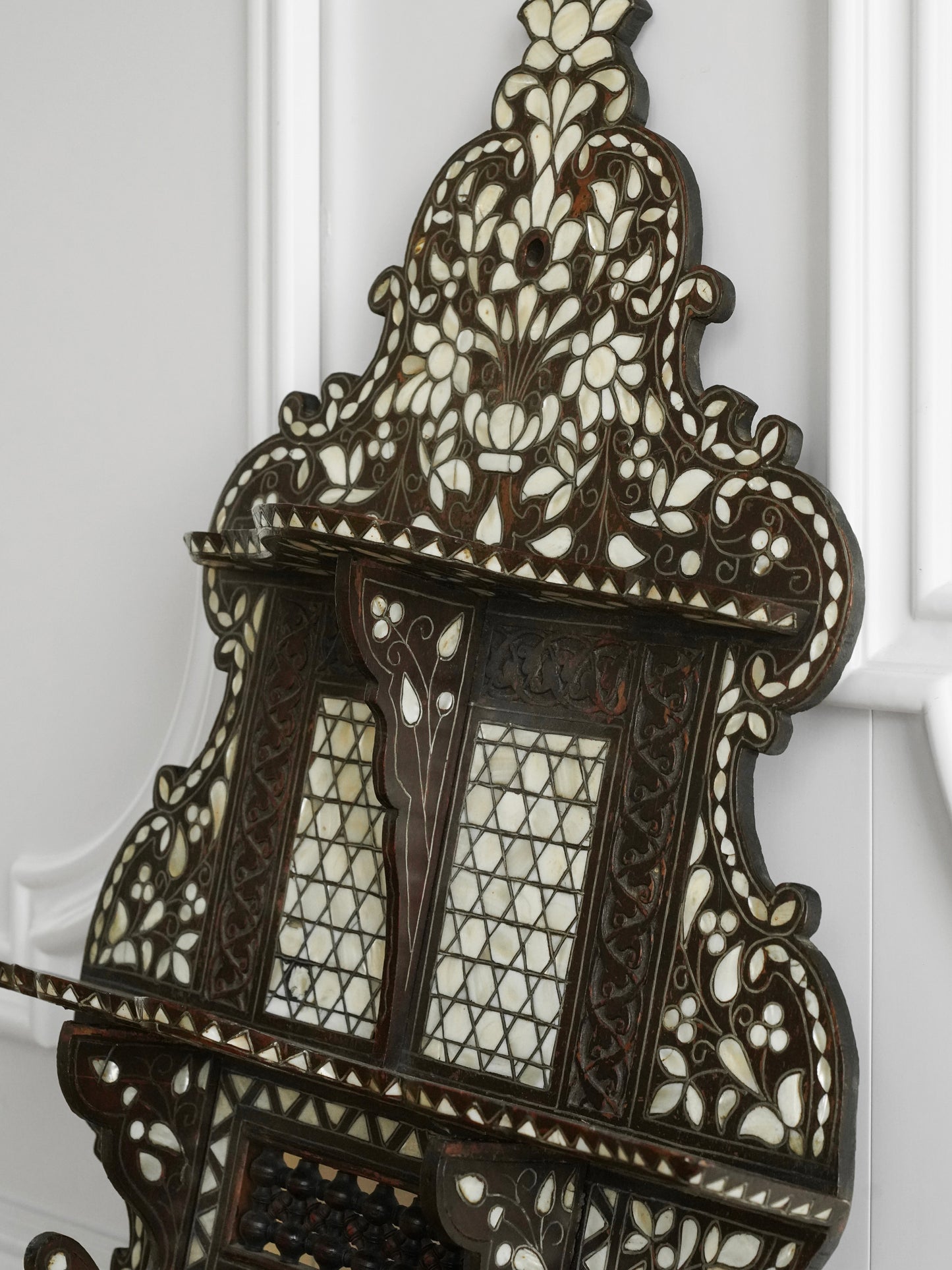 Early 20th Century Syrian Mother-of-Pearl Inlaid Wall Shelf