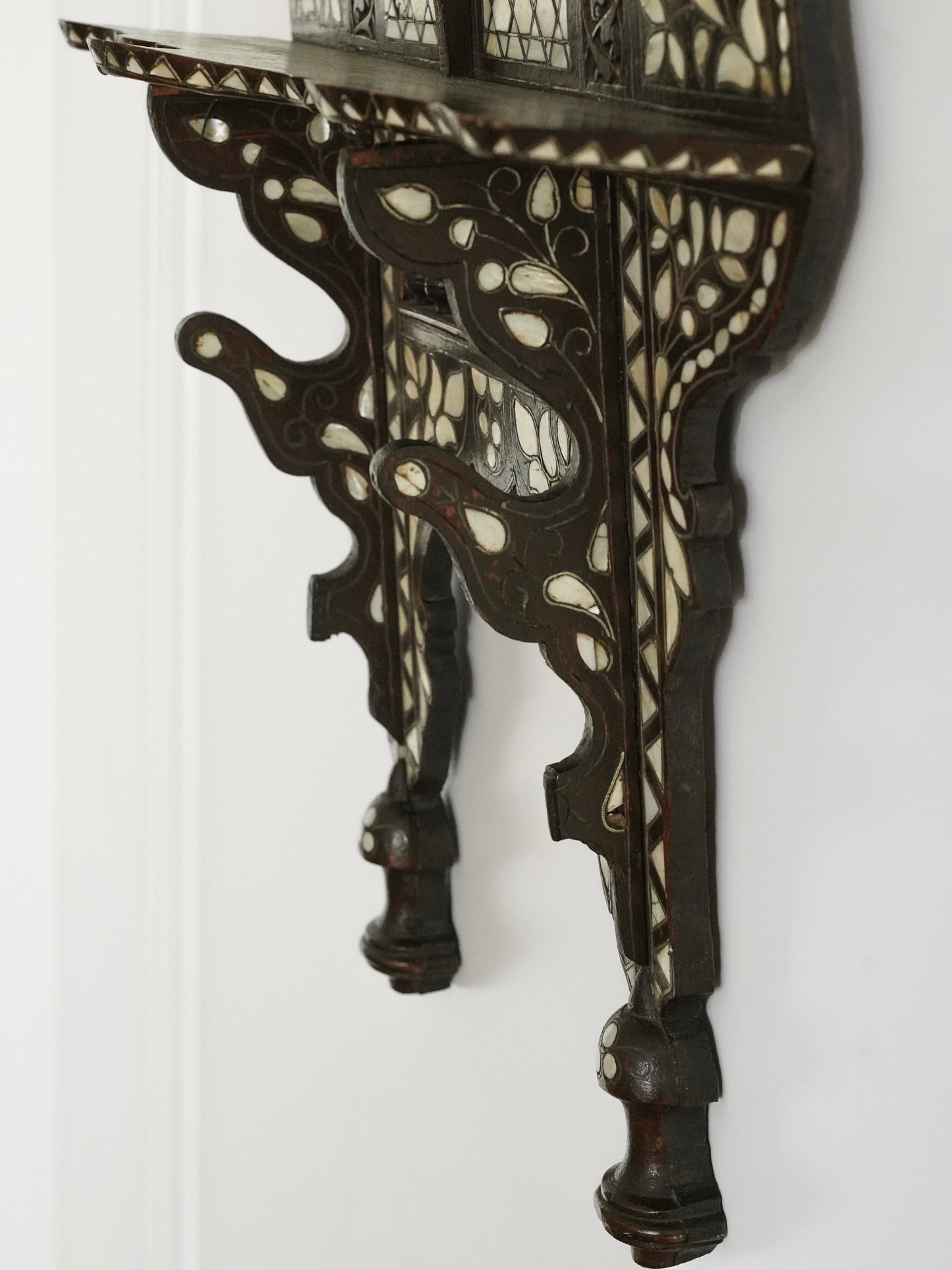 Early 20th Century Syrian Mother-of-Pearl Inlaid Wall Shelf
