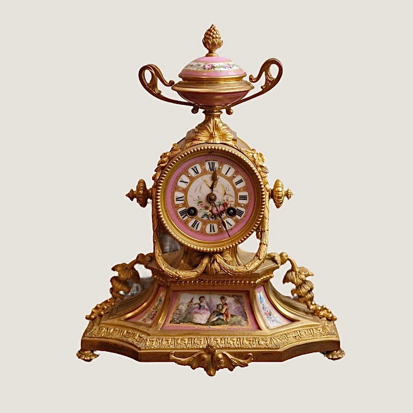 19th Century Sevres Napoleon III Gilt Clock