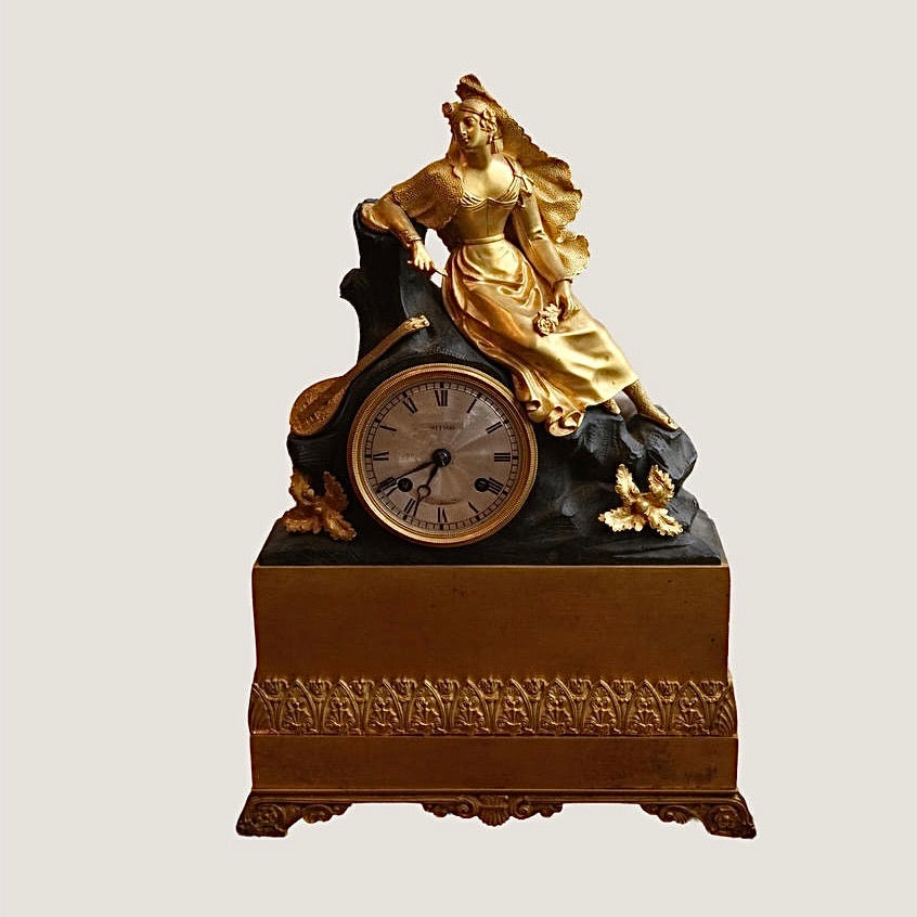 19th Century Louis Philippe Napoleon III Gilt Clock