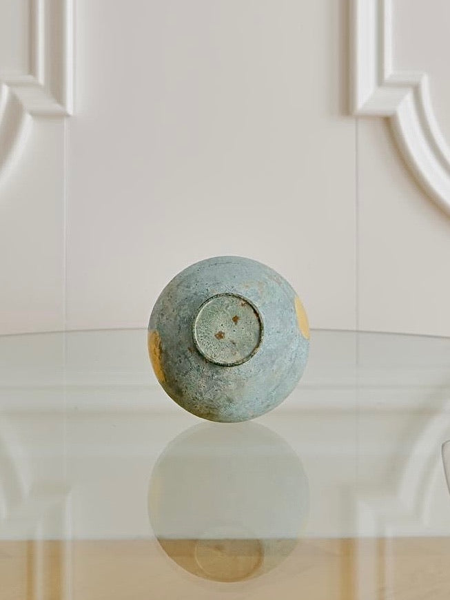 Gold Foil Cast Copper Vase bottom