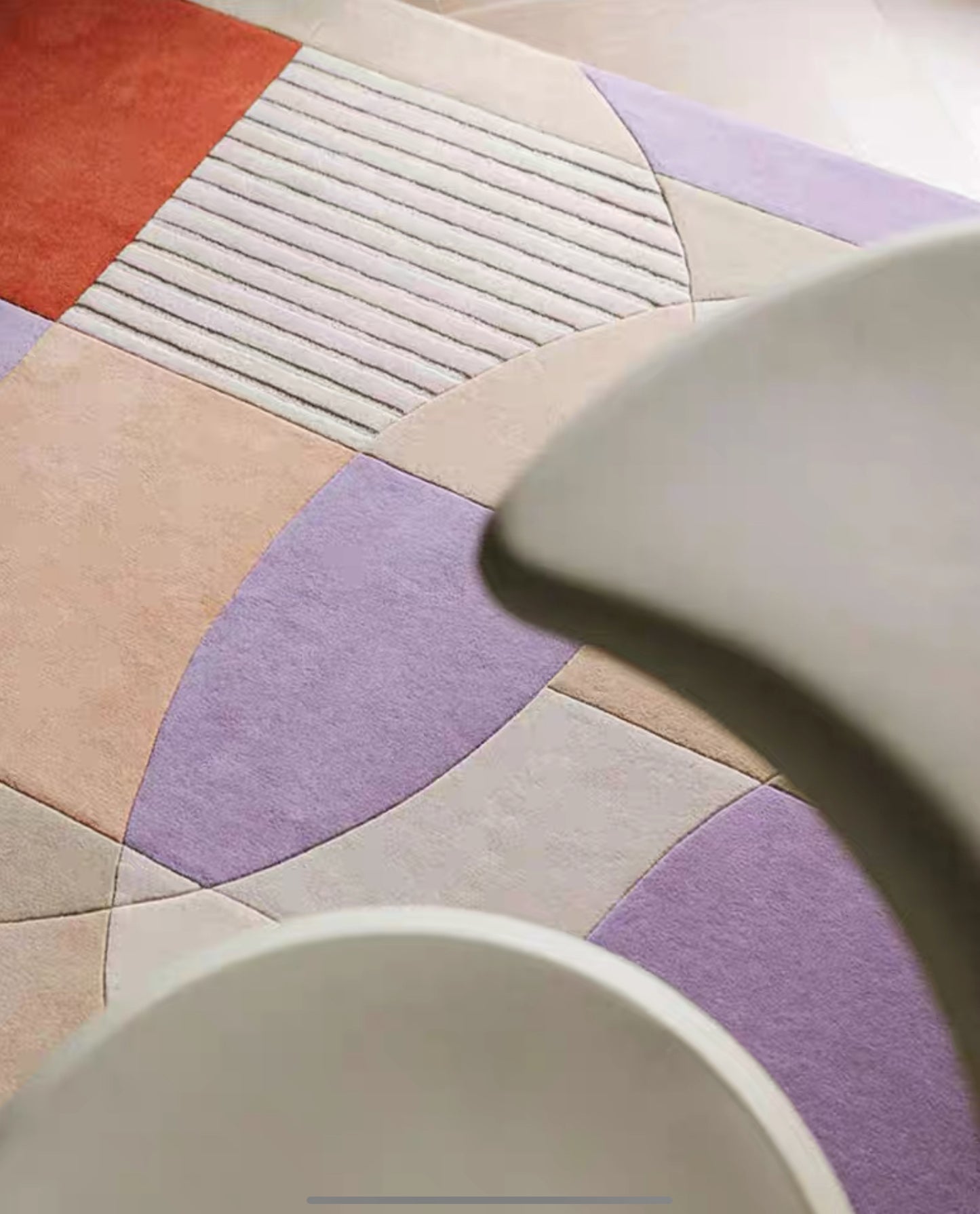 Orbit Abstract Handwoven Rug – Terra Blush