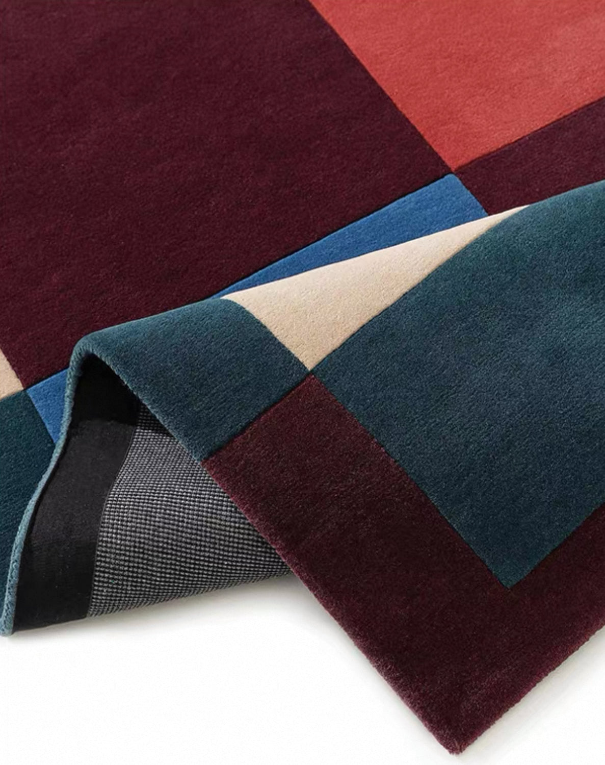 Orbit Abstract Handwoven Rug – Midnight Rust
