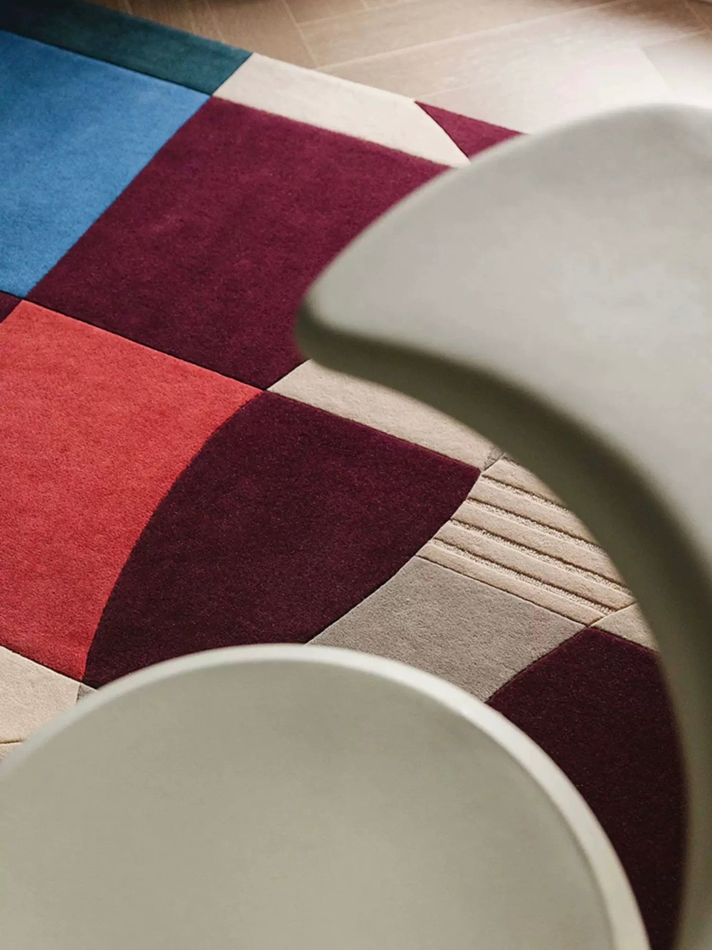 Orbit Abstract Handwoven Rug – Midnight Rust