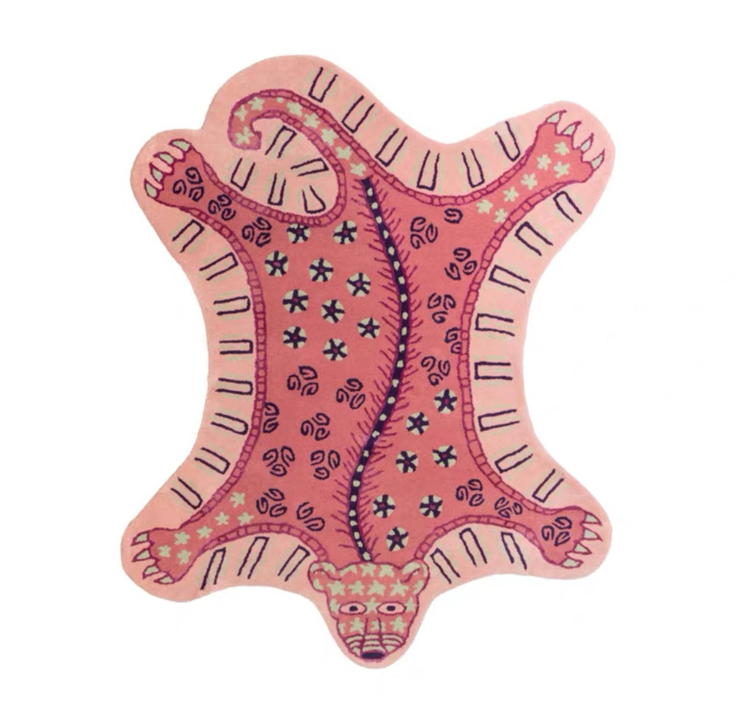 Mythic Leopard Hand-Tufted Rug – Peach Bloom