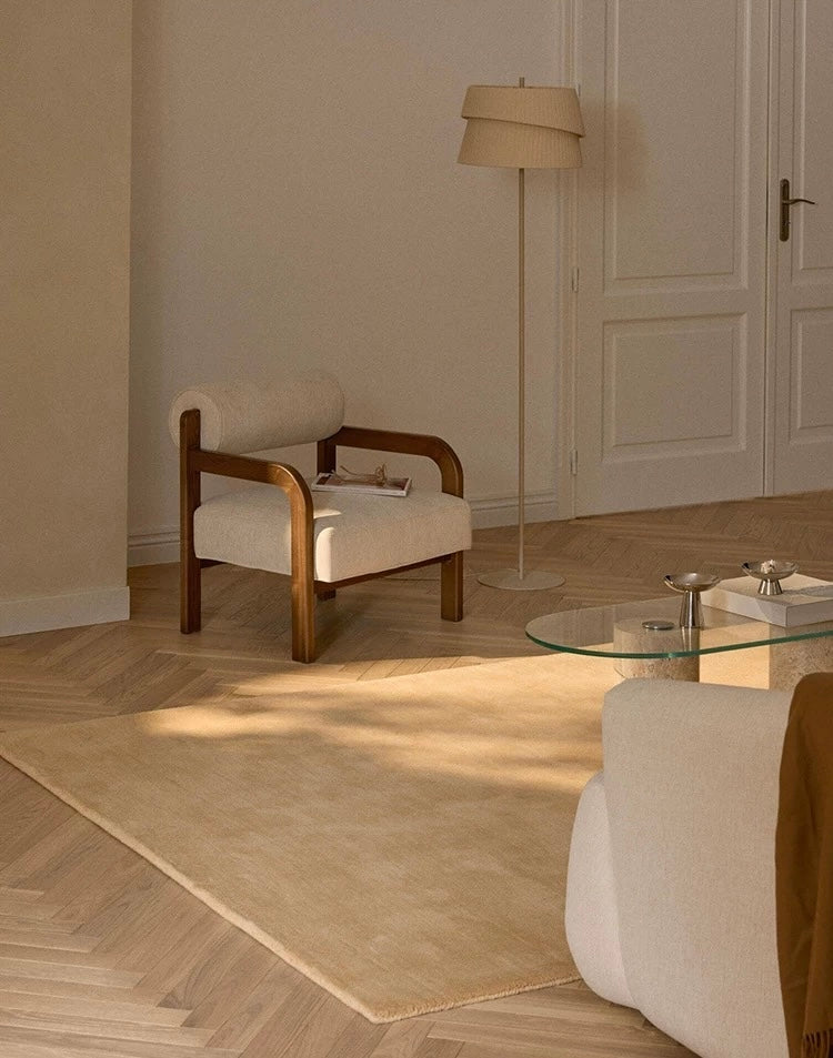 Velvo Minimalist Rug – Sandstone Beige