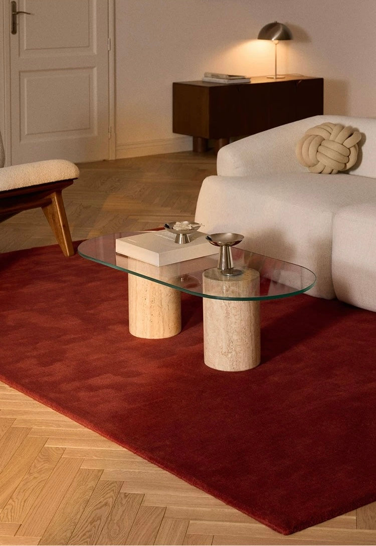 Velvo Minimalist Rug – Earth Red