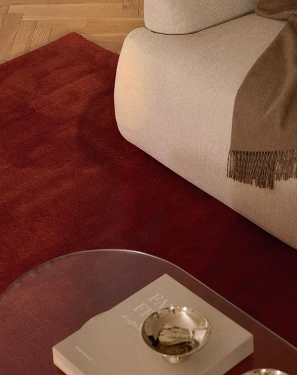 Velvo Minimalist Rug – Earth Red