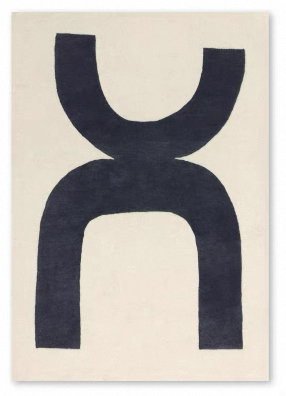 Bauhaus Form Handwoven Rug – Charcoal Cream