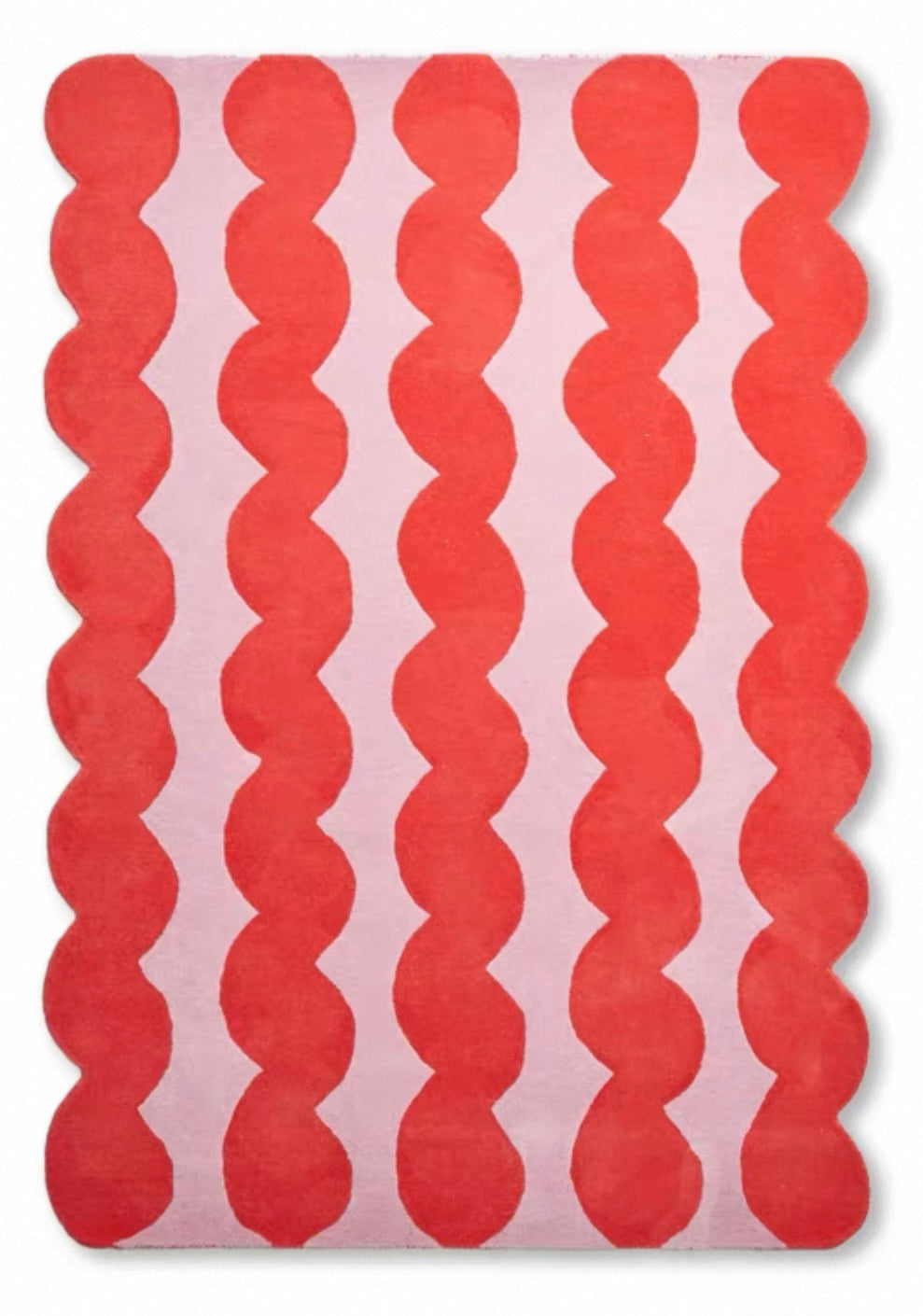 Waveform Garden Handwoven Rug – Coral Pink