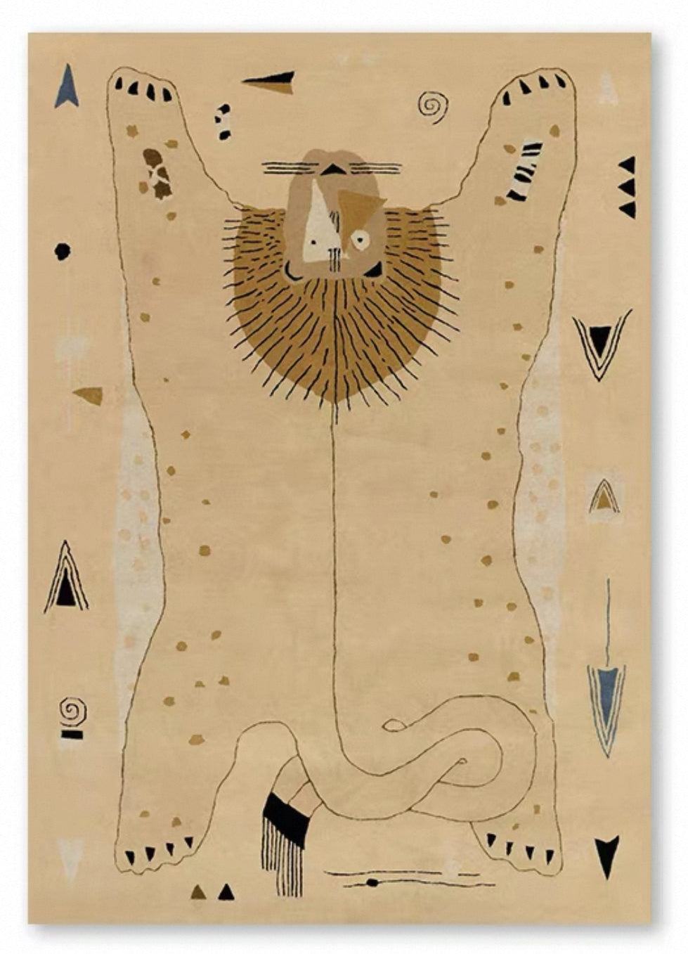 Lion Moderne Handwoven Rug – Sand Beige