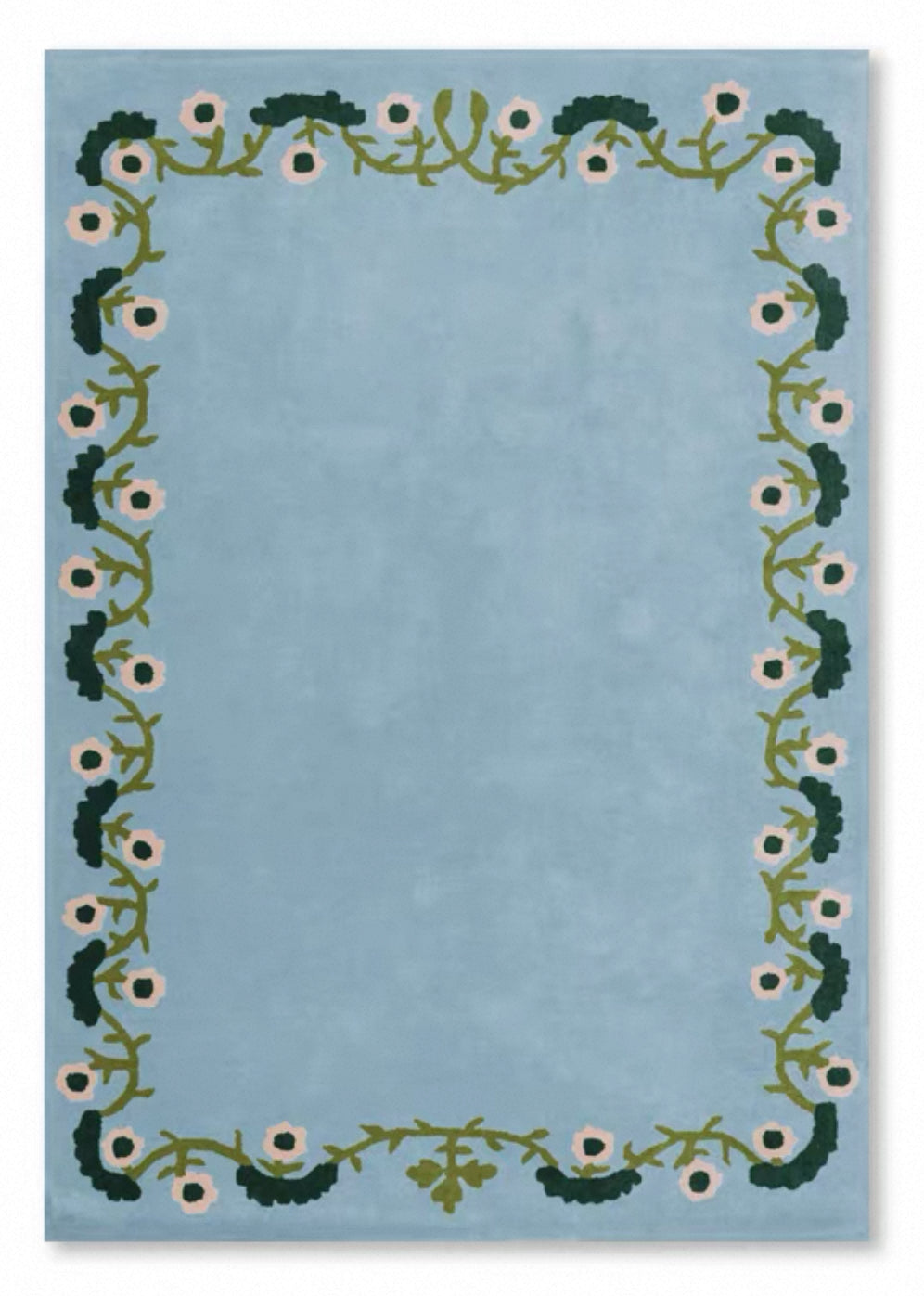 Fleur de Ciel Handwoven Rug – Soft Blue