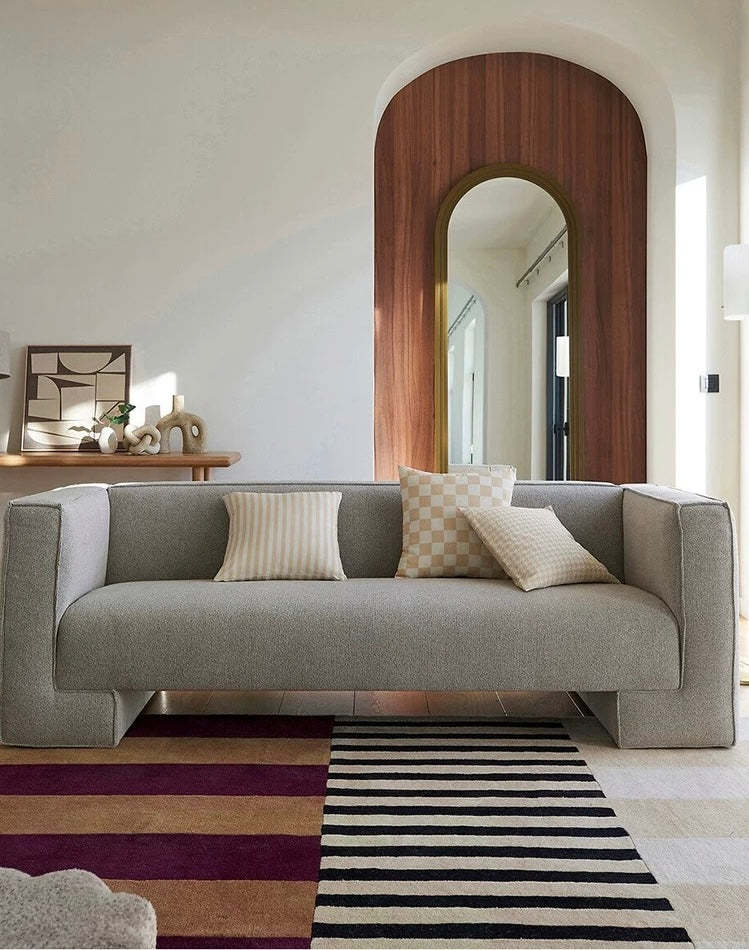 Cadence Stripes Handwoven Rug – Plum & Beige