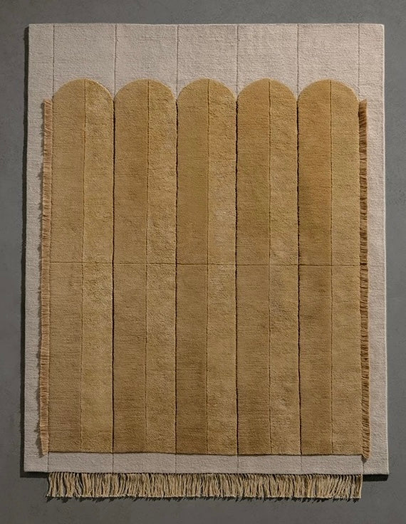Arc Loom Handwoven Rug – Ochre Beige