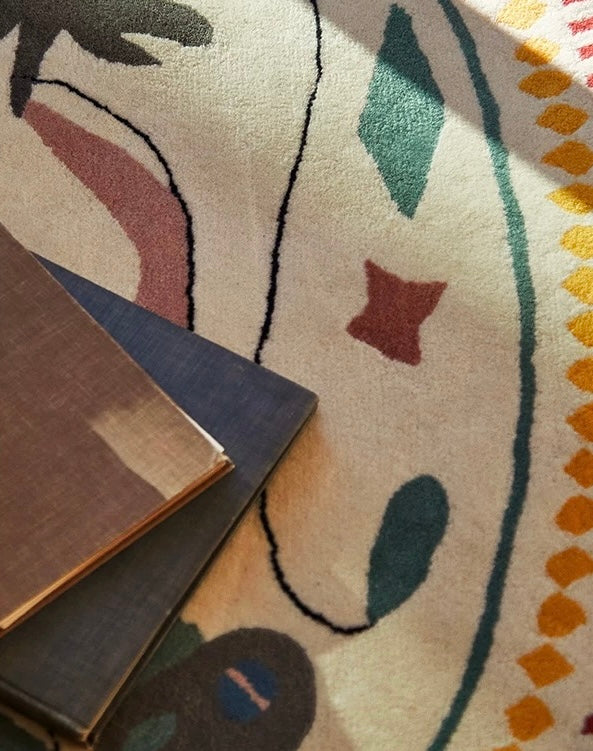 Abstract Meadow Handwoven Rug – Multicolor Shapes