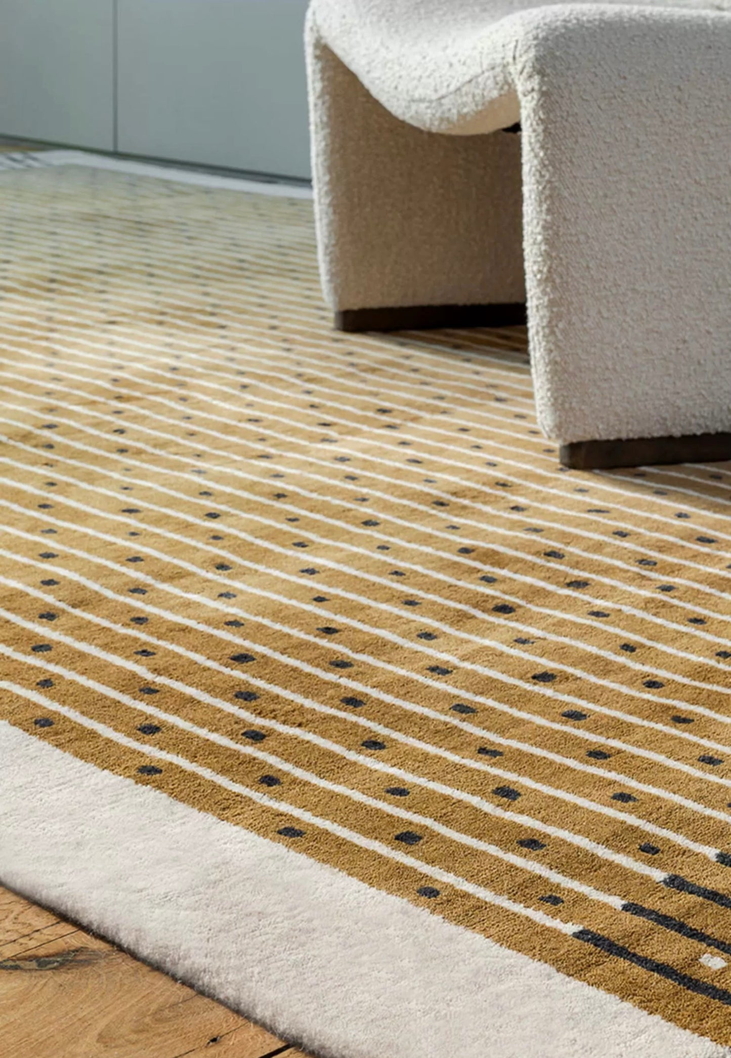 Amber Lines Handwoven Rug – Geometric Stripe
