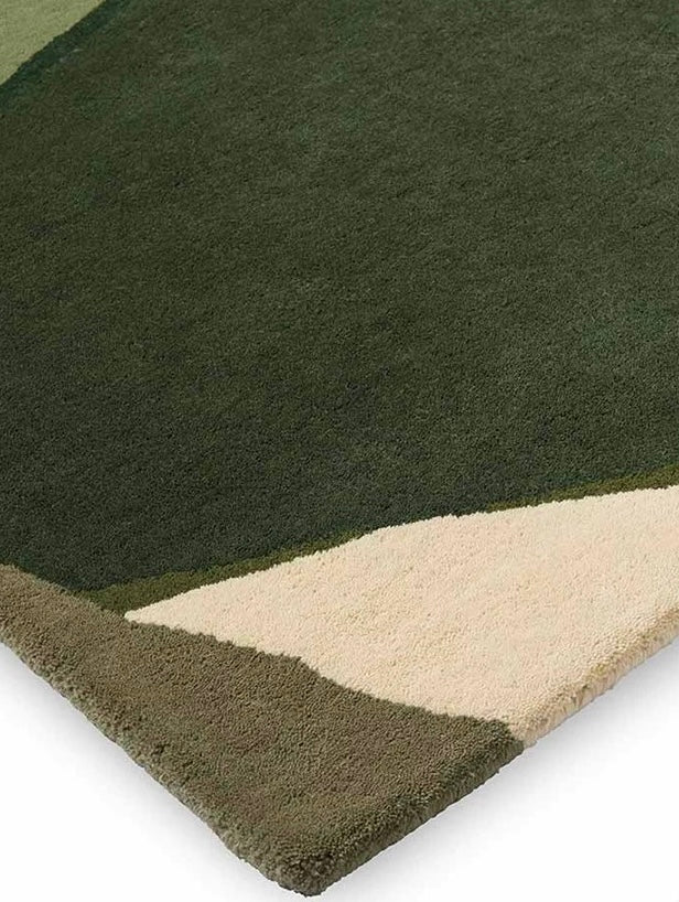 Fragment Terrain Handwoven Rug – Forest Sage / Terracotta Blue