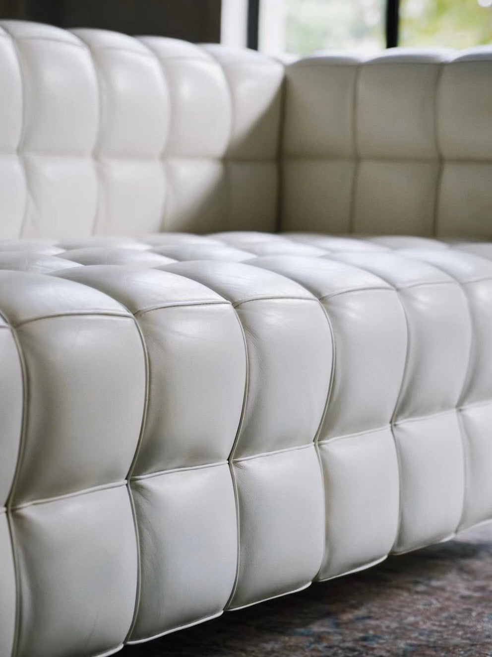 Josef Hoffmann Kubus Vintage Leather Sofa