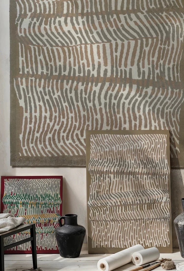 Contour Rhythm Handwoven Rug – Zebra / Wine Yard