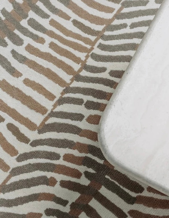 Contour Rhythm Handwoven Rug – Zebra / Wine Yard