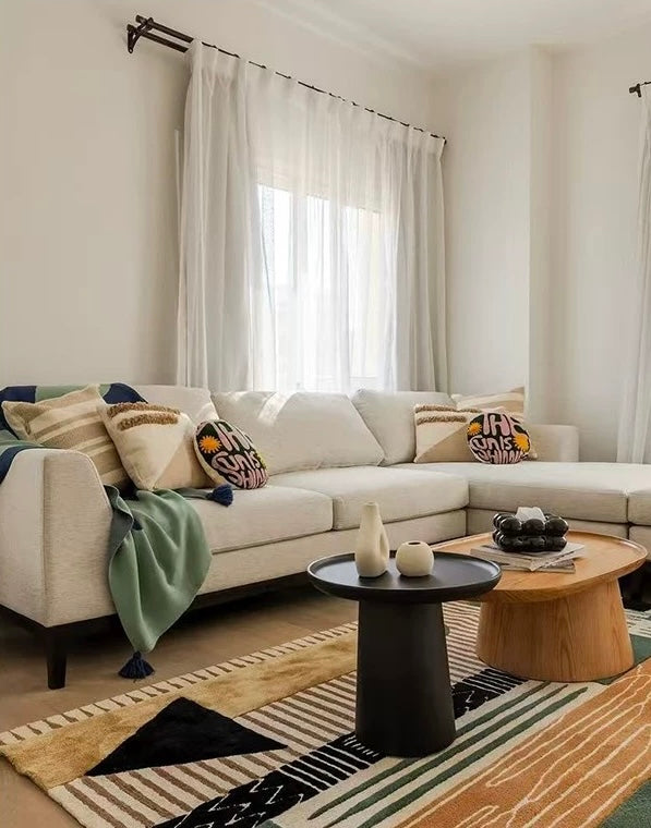 GeoVista Handwoven Rug — Earthtone Mosaic