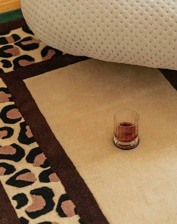 Savanna Frame Handwoven Rug – Emerald & Cocoa