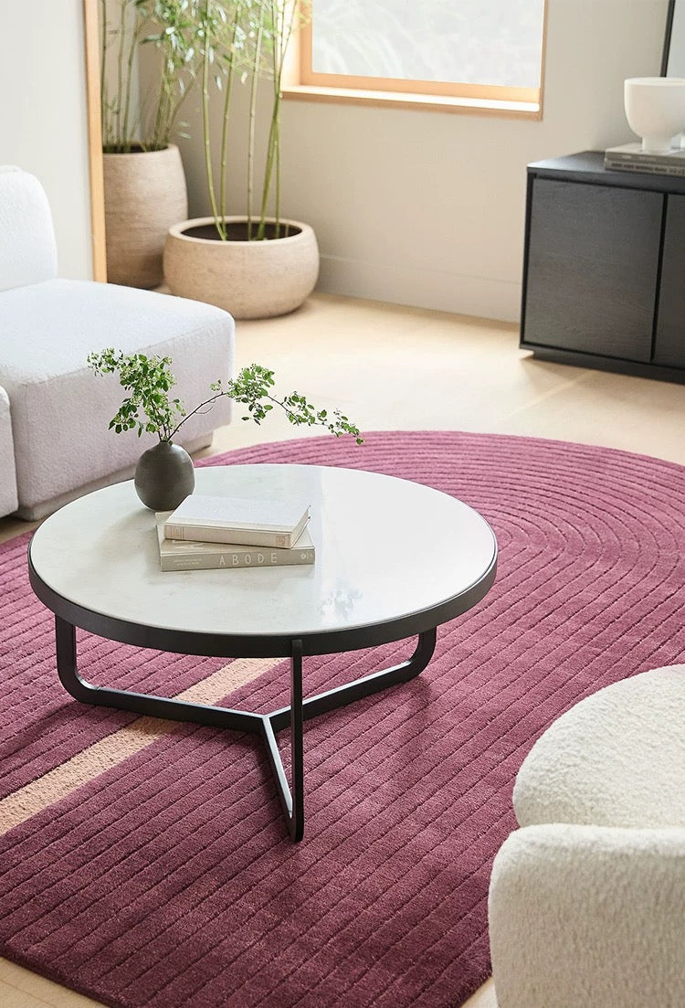Archline Handwoven Rug – Mulberry & Coral