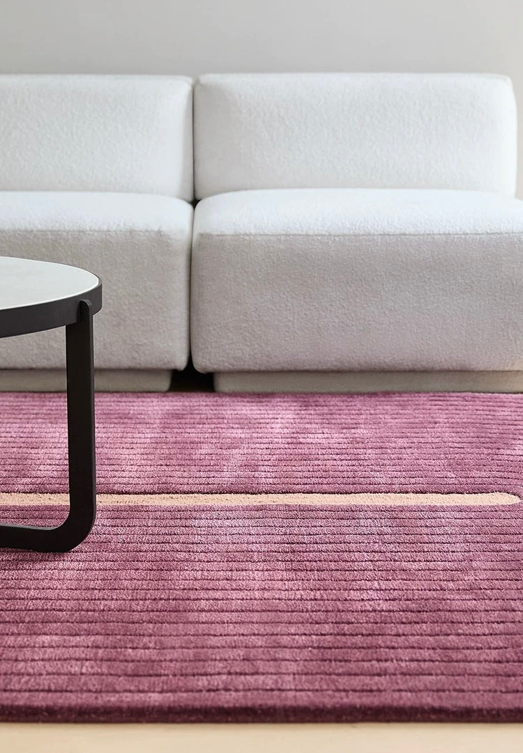 Archline Handwoven Rug – Mulberry & Coral