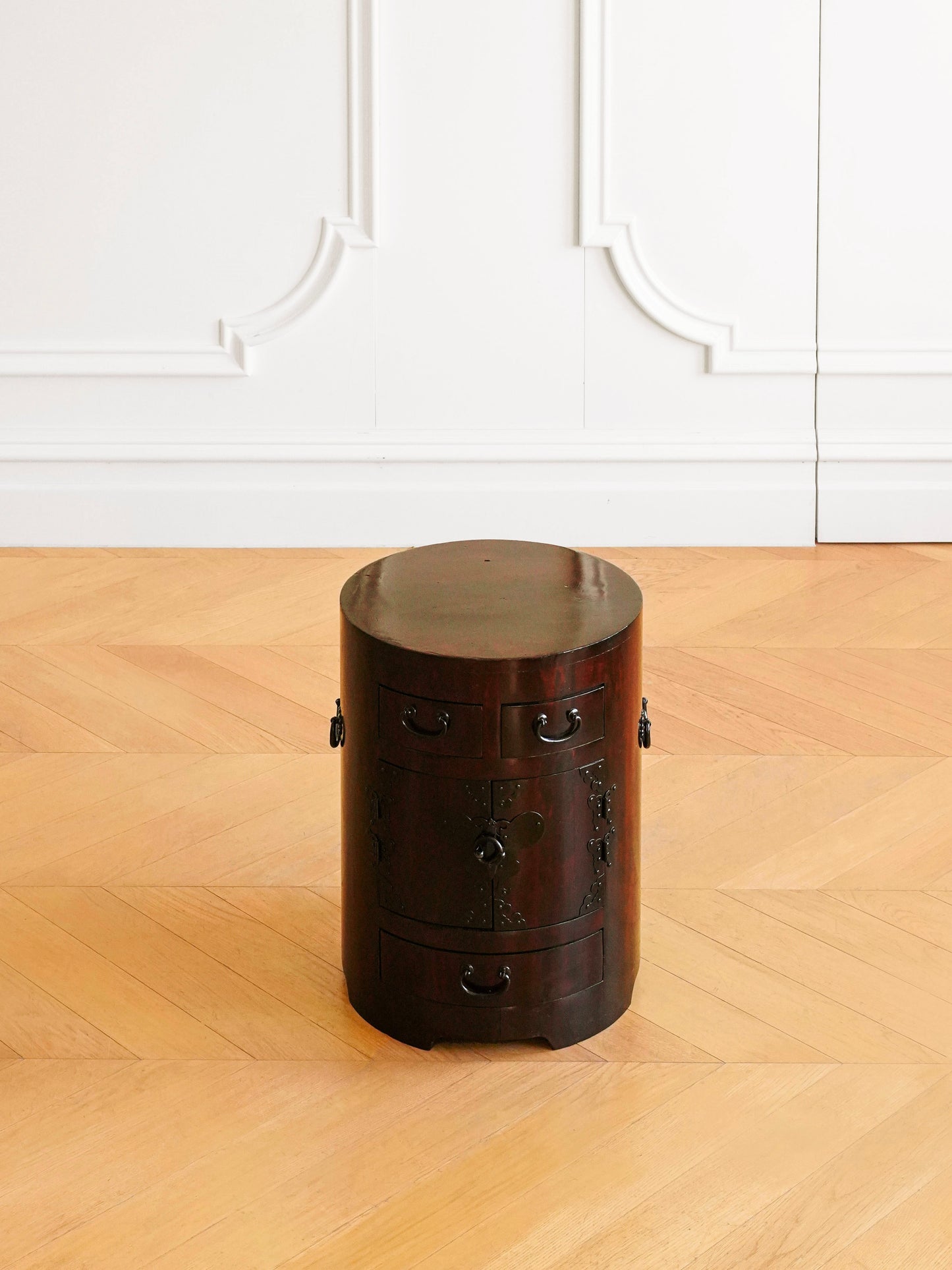 Japanese 20th Century Cylindrical Storage Cabinet