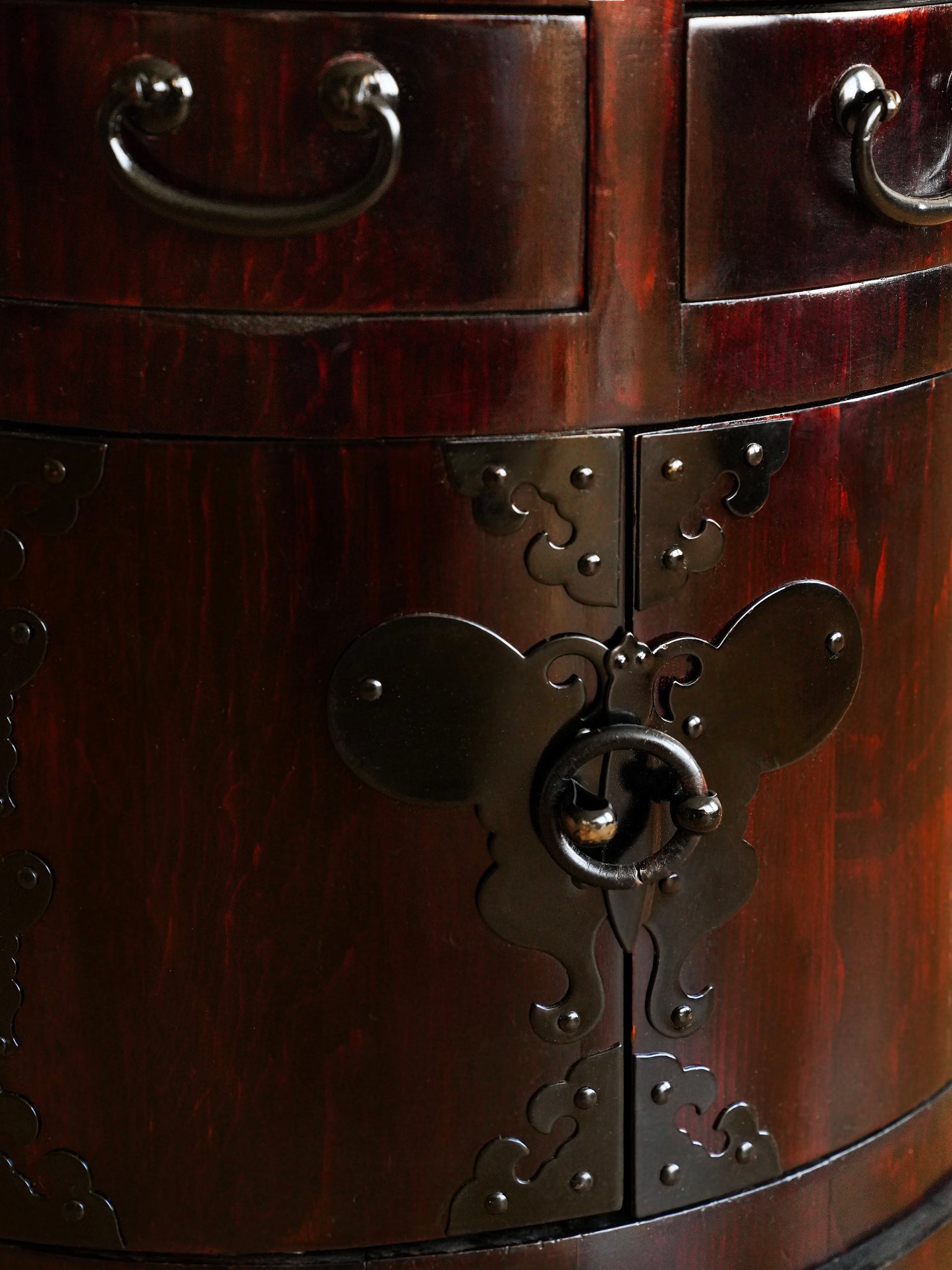 Japanese 20th Century Cylindrical Storage Cabinet