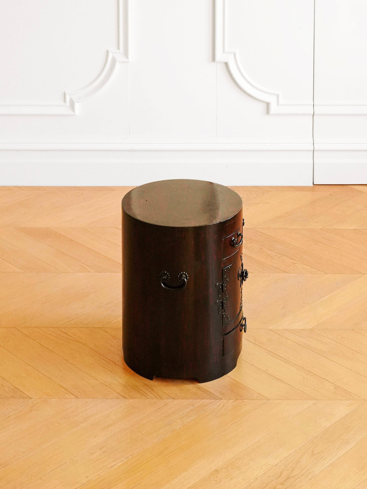 Japanese 20th Century Cylindrical Storage Cabinet