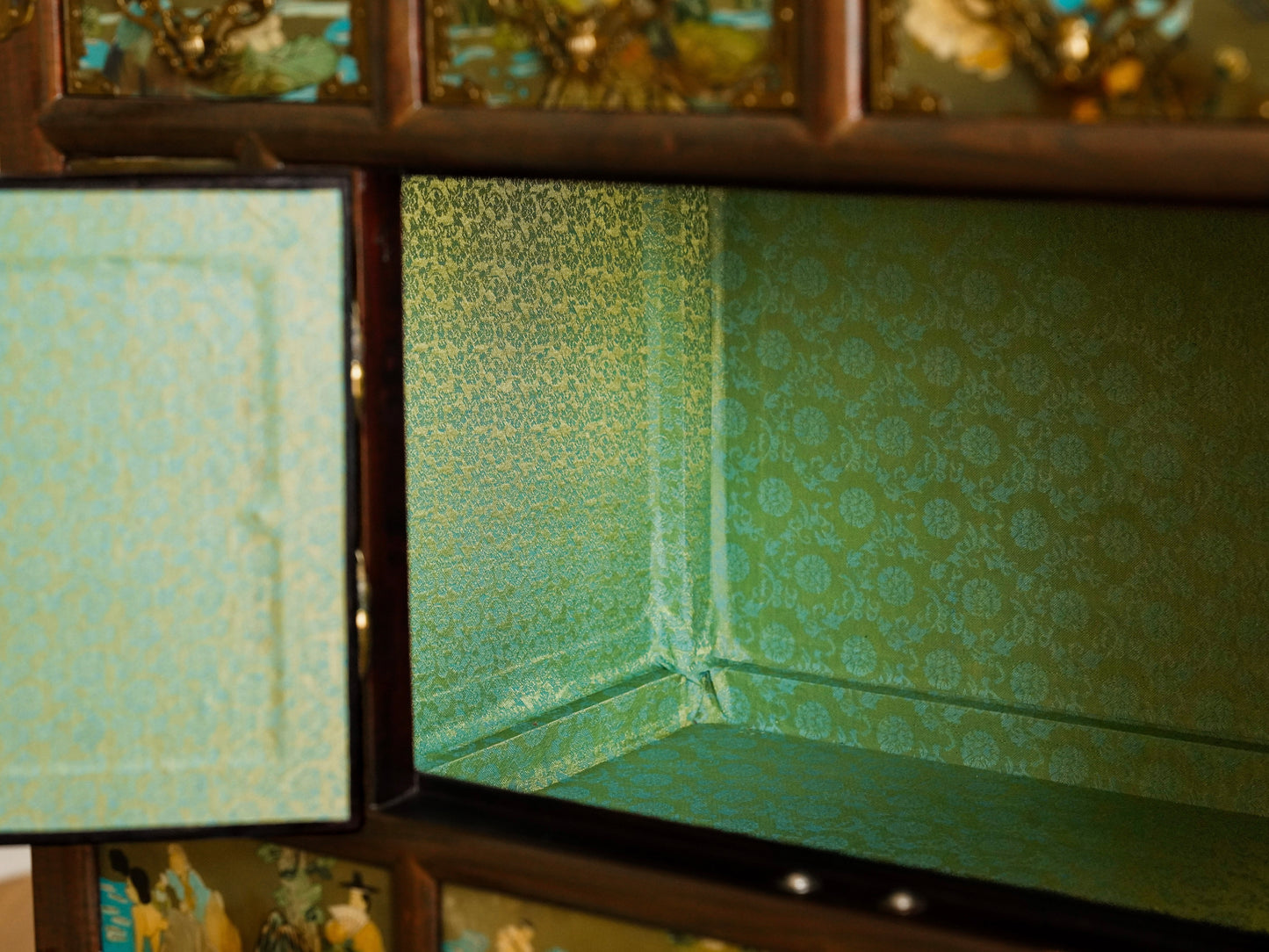 Korean 20th Century Lacquer Hand-painted Storage Cabinet