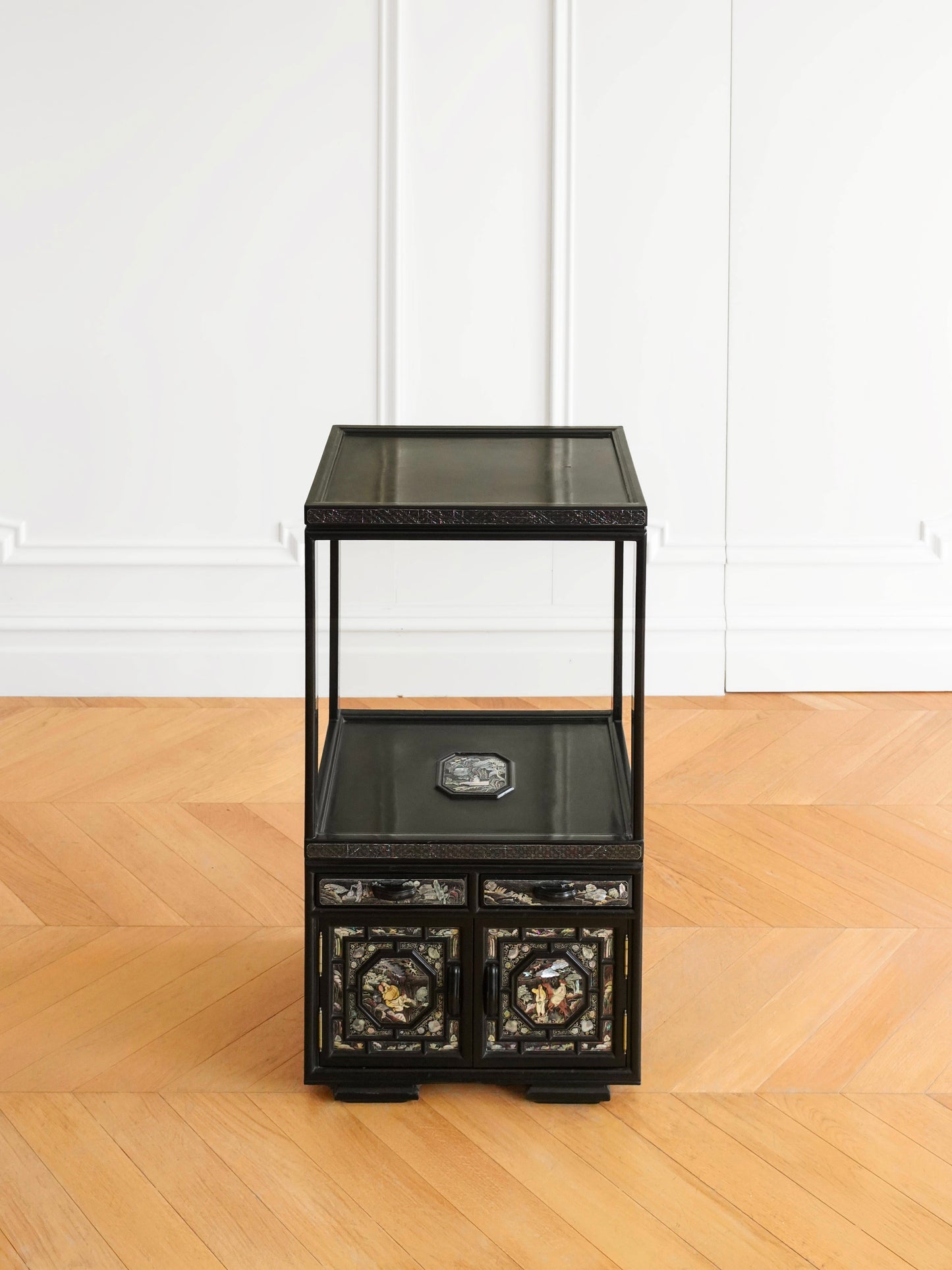Korean Late 19th Century Mother-of-Pearl Inlaid Storage Cabinet Set