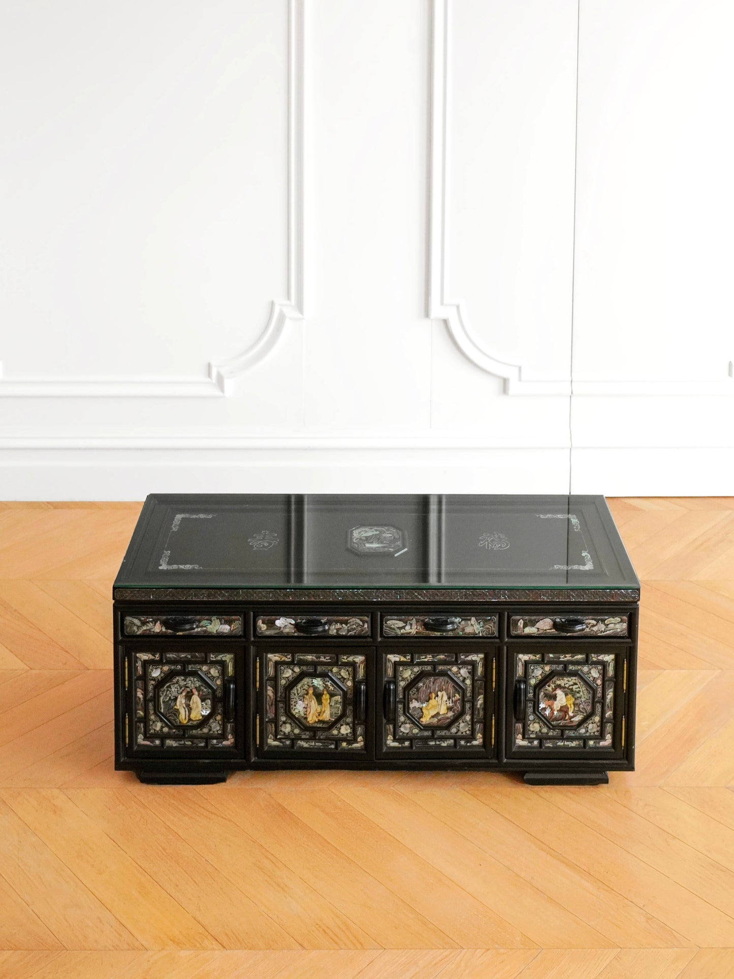 Korean Late 19th Century Mother-of-Pearl Inlaid Storage Cabinet Set