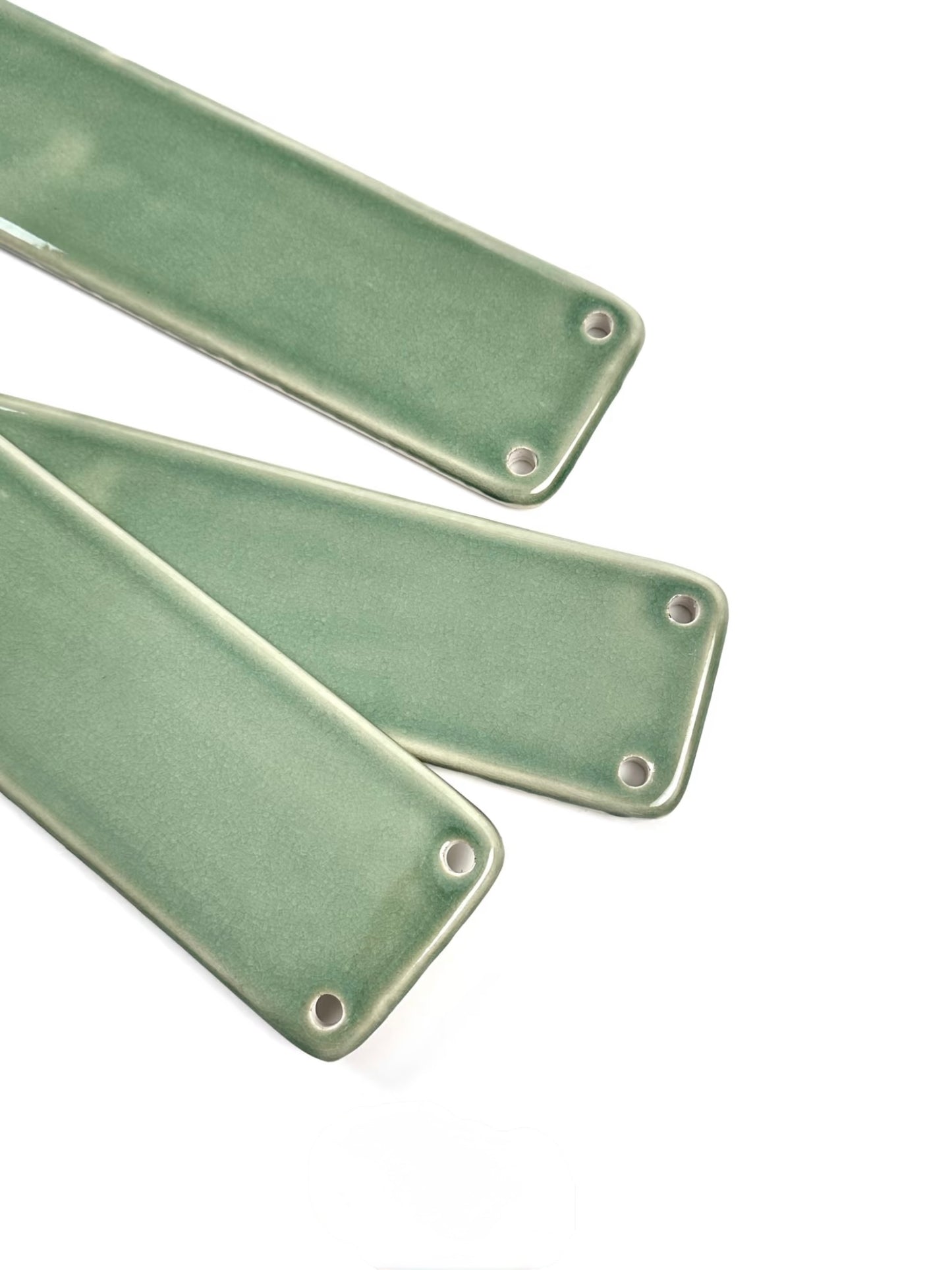 Frosted Green Ice-Crack Handcrafted Tile