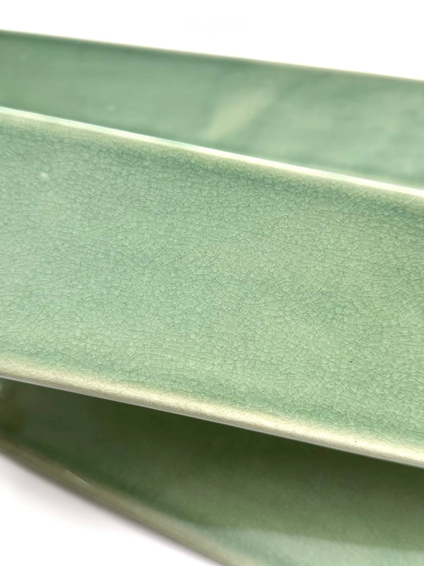 Frosted Green Ice-Crack Handcrafted Tile