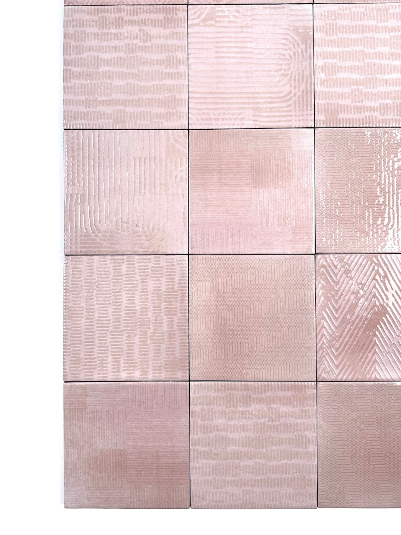 Blush Geometry Handcrafted Tile