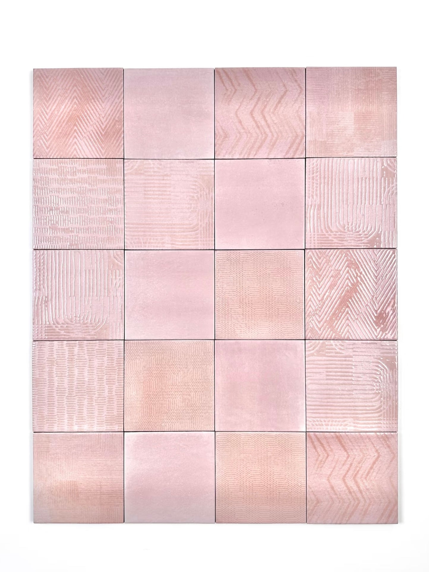 Blush Geometry Handcrafted Tile