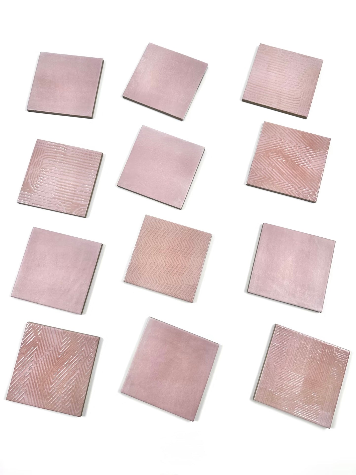 Blush Geometry Handcrafted Tile