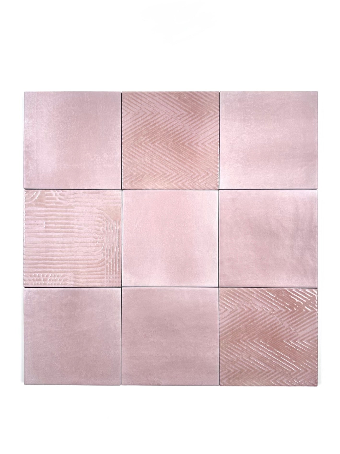 Blush Geometry Handcrafted Tile