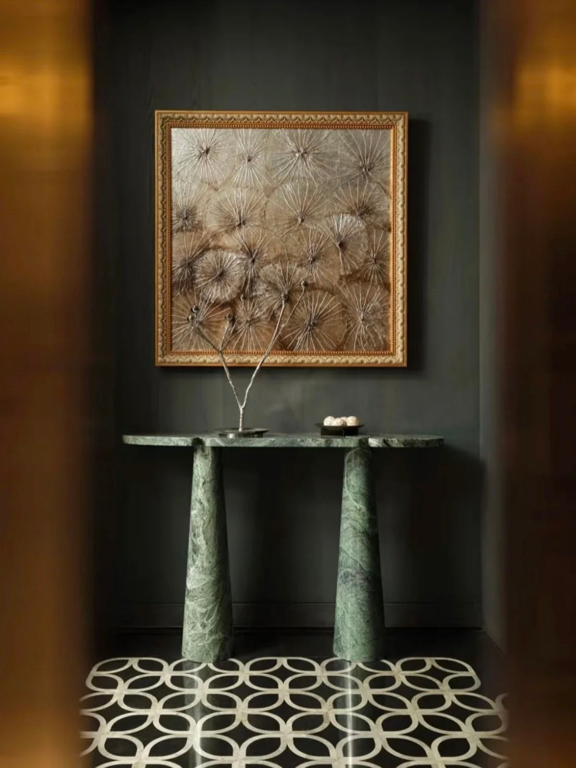 Dandelions organic textured canvas painting for refined interiors by MIOLISM