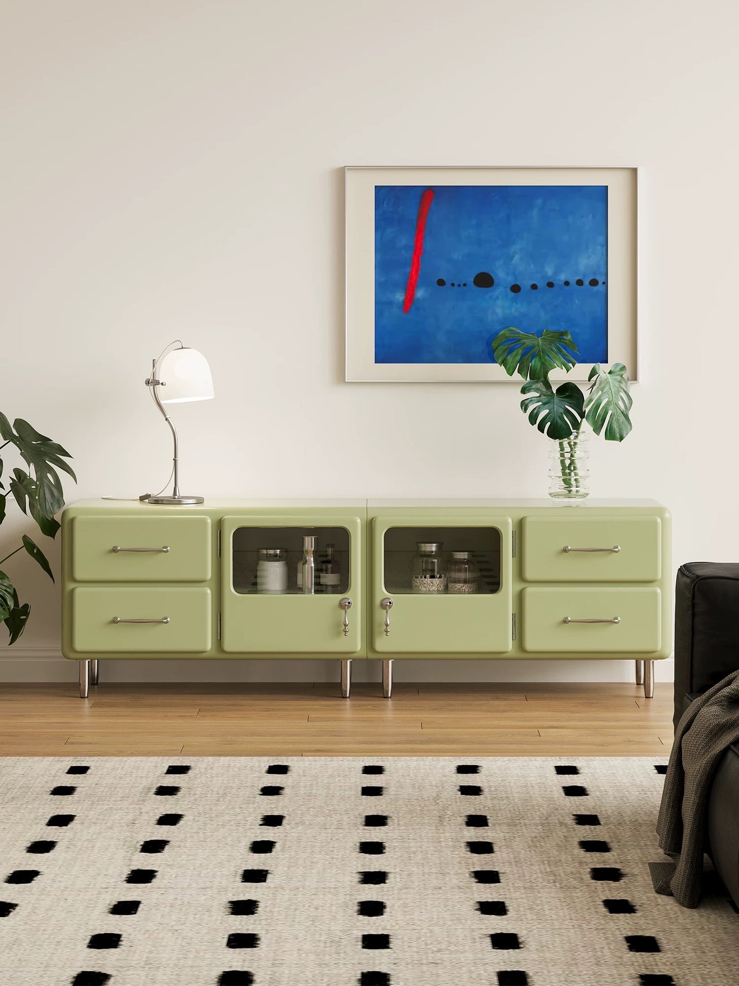 Japanese Vintage-Style TV Storage Combination